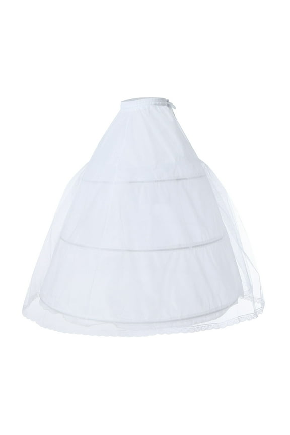 Womens 3 Hoop A Line Floor Length Wedding Ball Gown Petticoat Underskirt