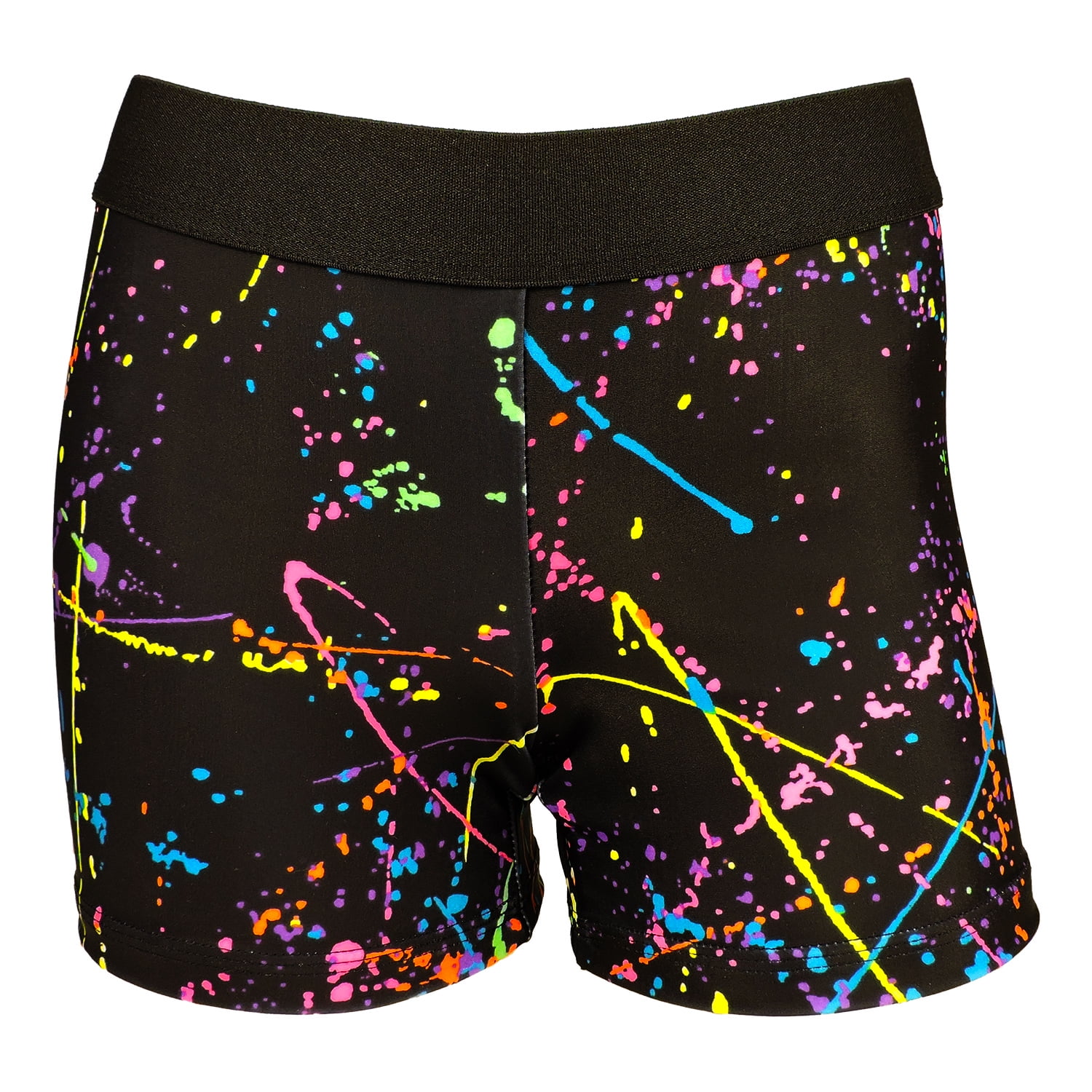 Womens Inch Spandex Compression Shorts (Paint Splatter, Medium