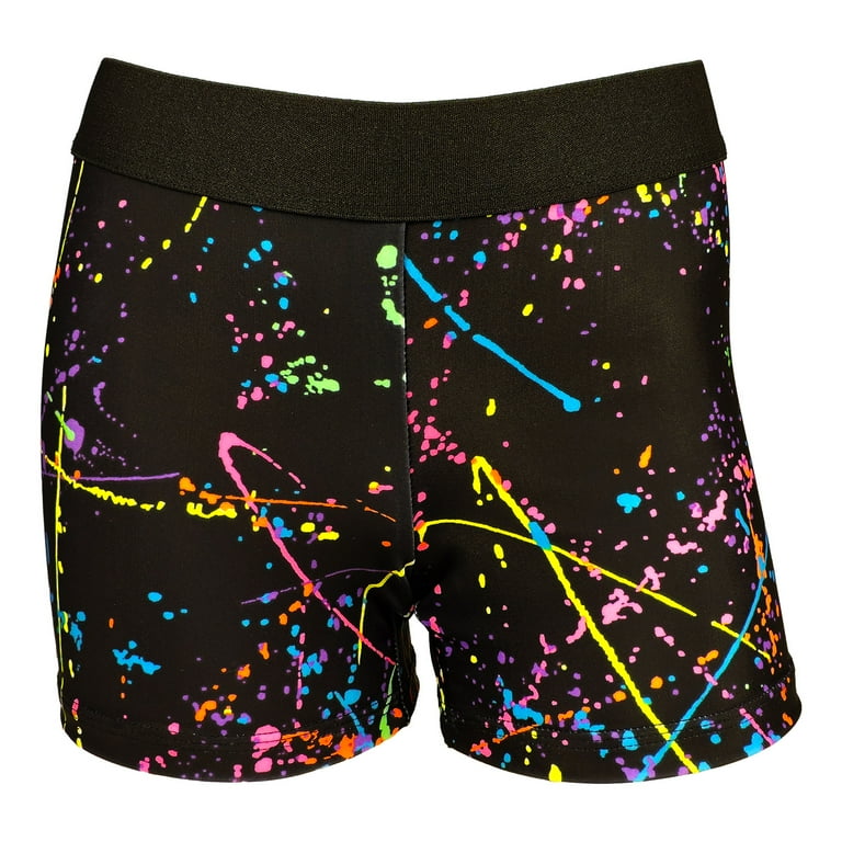 Womens 3 Inch Spandex Compression Shorts Paint Splatter Medium Walmart