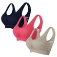 thumbnail image 1 of Womens 3 Pack Bras, Women No Underwire, Push Up Bra Wireless Bras for Women Soft and Lightly, Full Coverage Seamless Bras for Everyday S-5XL, 1 of 2