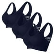 thumbnail image 1 of Womens 3 Pack Bras, Womens Comfortable Wireless Bras Push Up Seamless Bralettes Soft V Neck Brassiere Full Coverage Everyday Bra for Older Women S-5XL, 1 of 2