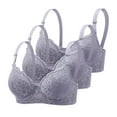 thumbnail image 1 of Womens 3 Pack Everyday Bras, Push Up Bras for Women Add 2 Cups Sexy Lace Cleavage Extra Padded Plunge Bra Underwire S-3XL, 1 of 2