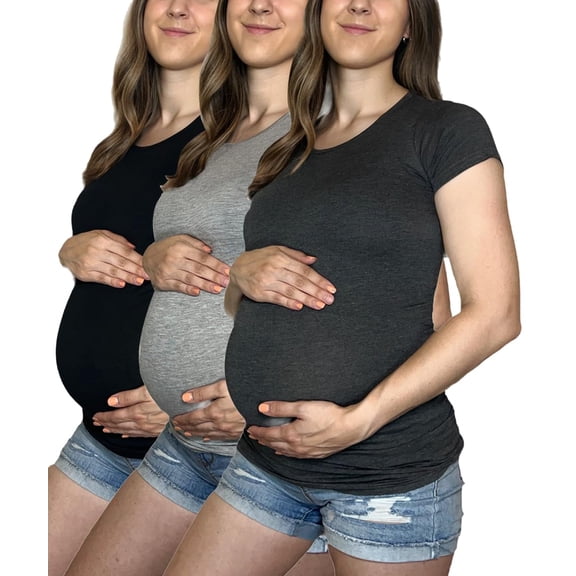 MISS POPULAR Womens 3 Pack Maternity Short Sleeve