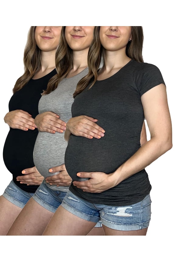 Womens 3 Pack Maternity Short Sleeve