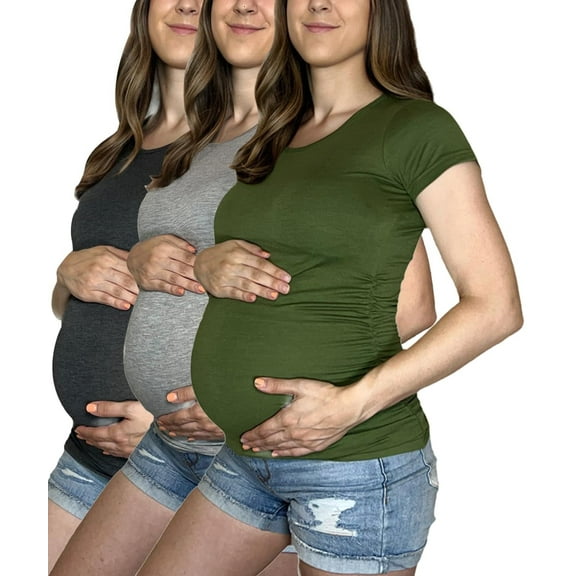 Womens 3 Pack Maternity Short sleeve