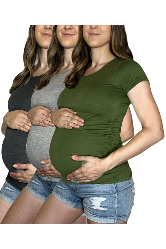Womens 3 Pack Maternity Short sleeve