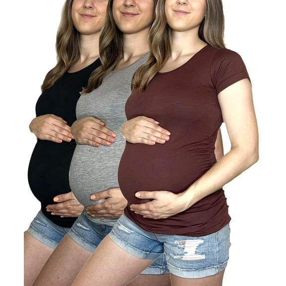 Womens 3 Pack Maternity Short sleeve