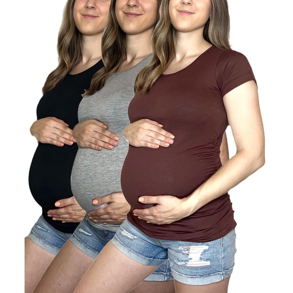 MISS POPULAR Womens 3 Pack Maternity Short Sleeve