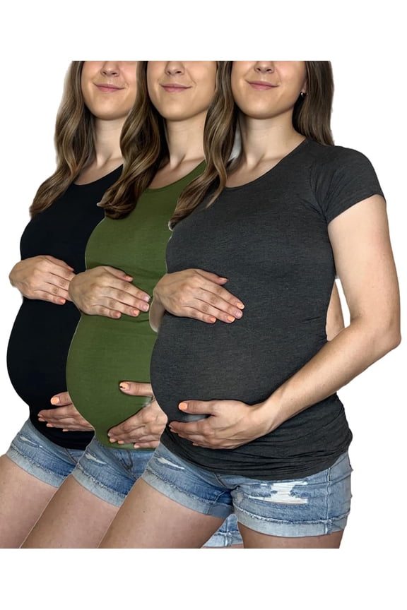Womens 3 Pack Maternity Short Sleeve