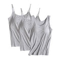 thumbnail image 1 of Womens 3 Pack Padded Cami Tank Tops Double Lined Spaghetti Strap Built in Bra Shirts Slim Fitted Basic Summer Cloth 2026, 1 of 2