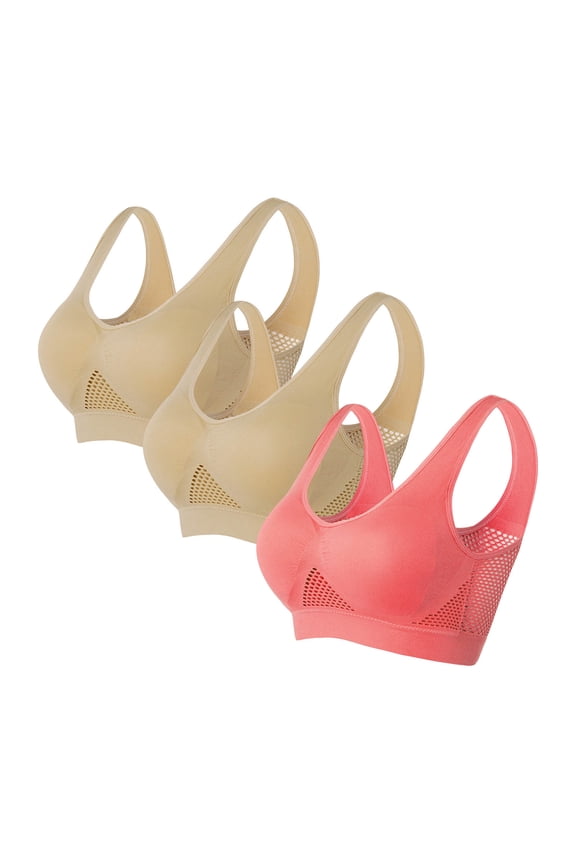 Womens 3 Pack Seamless Wireless Bras Sports Bra Wirefree Yoga Bra With Removable Pads Sports Bras for Women Plus Size