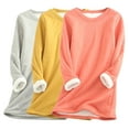 thumbnail image 1 of Womens 3 Pack Sherpa Lined Sweatshirts Casual Crewneck Fleece Pullover Long Sleeve Thermal Sweater Winter Clothes, 1 of 5