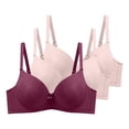 thumbnail image 1 of Womens 3 Pack Underwire Push-Up Bras Trendy Jacquard Full Coverage Brassiere Large Breast Supportive D Cup Bras Multicolor, 48/110D, 1 of 2