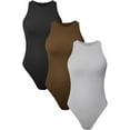thumbnail image 1 of Womens 3 Piece Bodysuits Sexy Ribbed Sleeveless Halter Neck Shapewear One Piece Jumpsuits Summer Outfits Clothing, 1 of 3