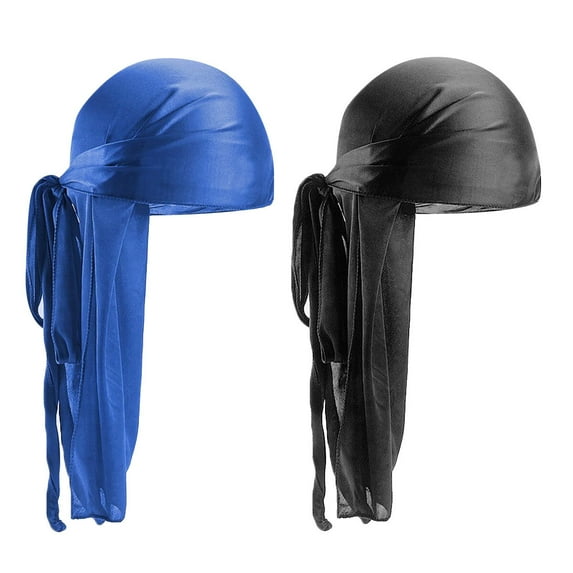 FELTECHELECTR 2Pack Pirate Hat Long Drop Elastic Silk for Female Friends Outdoor Use 10x4in