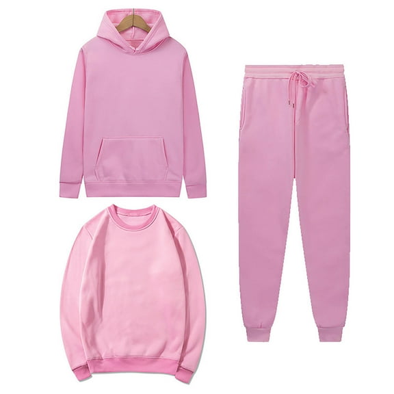 Womens 3 Piece Outfits Winter Oversize Workout Sport Gym Vacation Travel Casual Lounge Hoodie Sweatsuit Sets Oversized Sweatshirt Baggy Fall Comfortable Sweatpants with Pockets