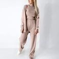 thumbnail image 1 of Womens 3 Piece Sets Holiday Knitted Homewear Sets for Women Sweater Cardigan and Turtleneck Tank Tops and Elastic Waist Pant Lounge Sets Casual Sleepwear Sets, 1 of 7