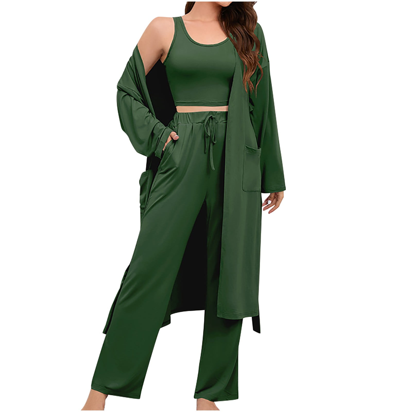 Ladies Longline Cardigan and Relaxed Pants Set-Oyster main image 1