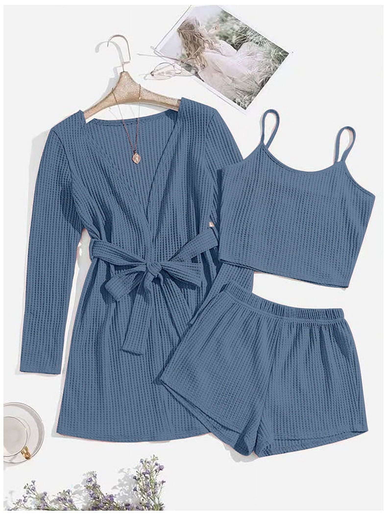 Soft Ruffle Lounge Set - 3-Piece Pajama Set