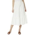 thumbnail image 1 of Womens 3 Tiered Drawstring Maxi Skirt Nyc White S, 1 of 1