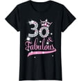 thumbnail image 1 of Womens 30 & Fabulous 30 Years Old 30th Birthday Diamond Crown T-Shirt, 1 of 6