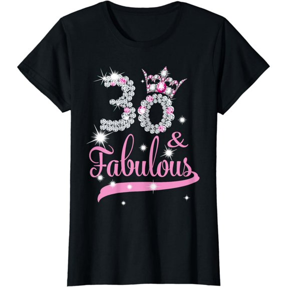 Womens 30 & Fabulous 30 Years Old 30th Birthday Diamond Crown T-Shirt