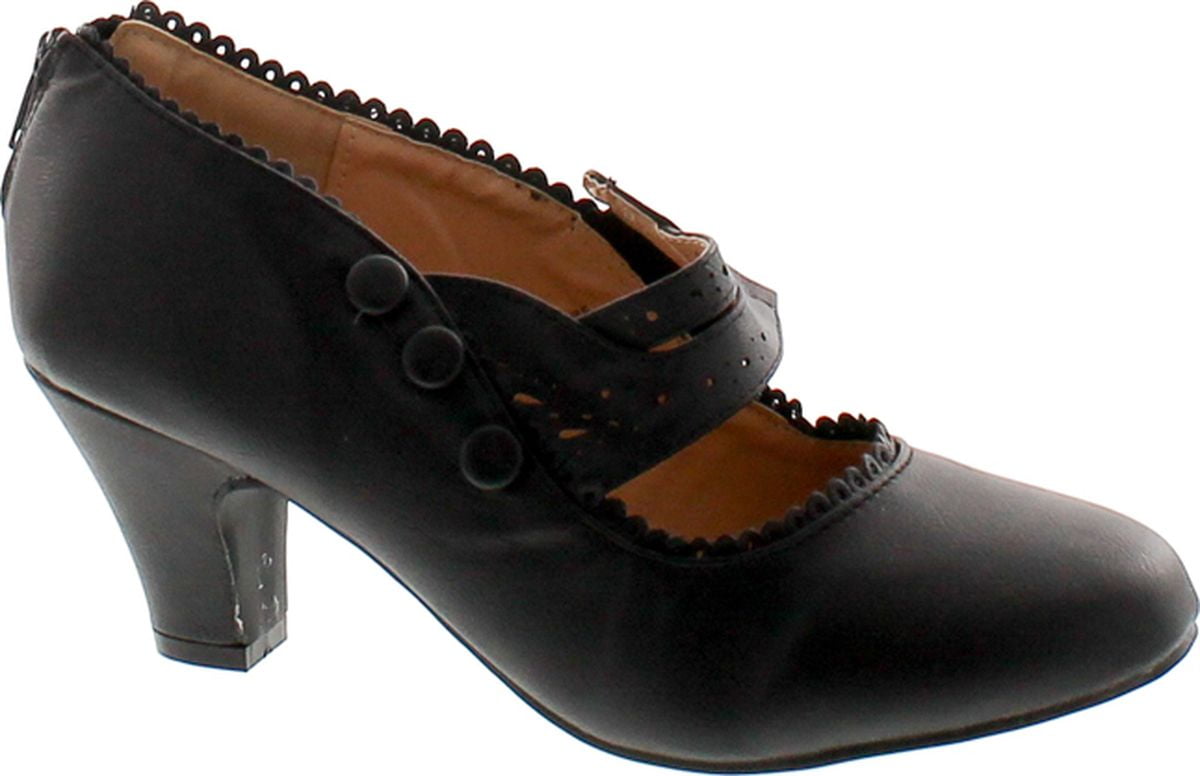 Womens 36-MINA4 Closed Toe Mary Jane High Heel Shoes, Black, 8