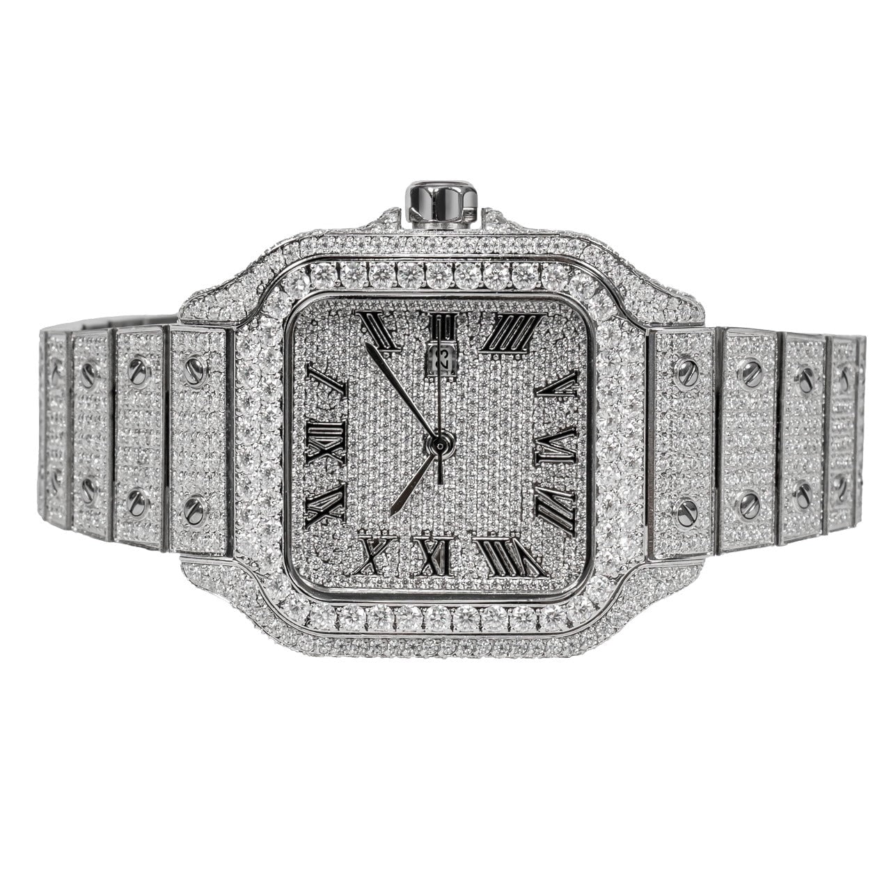 MASTER OF BLING Womens 37MM VS Moissanite Diamond Luxury Automatic Watch