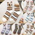 thumbnail image 1 of Womens 3D Dog Face Fuzzy Socks with Striped Coral Fleece And Non-Slip Soles Winter Warm Fluffy Soft Slipper Home Sleeping Cute Animal Socks Coffee, 1 of 4