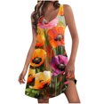 thumbnail image 1 of Womens 3D Floral Pattern Dress for Summer Casual Baggy Sleeveless Tank Dresses Outing Holiday Beach Sundress 2025, 1 of 5