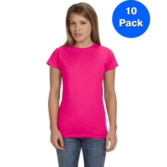 Womens 4.5 oz. SoftStyle Junior Fit T-Shirt 10 Pack