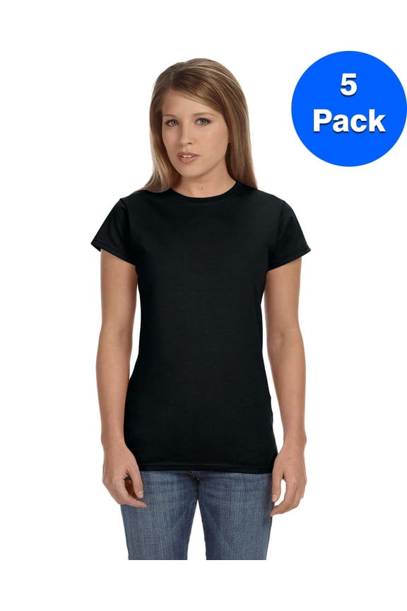 Womens 4.5 oz. SoftStyle Junior Fit T-Shirt 5 Pack