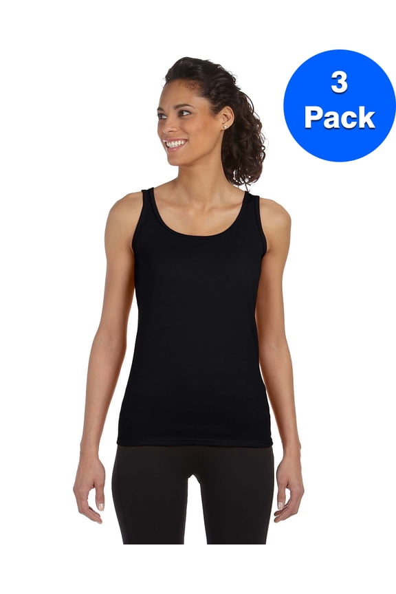 Womens 4.5 oz. SoftStyle Junior Fit Tank Top 3 Pack