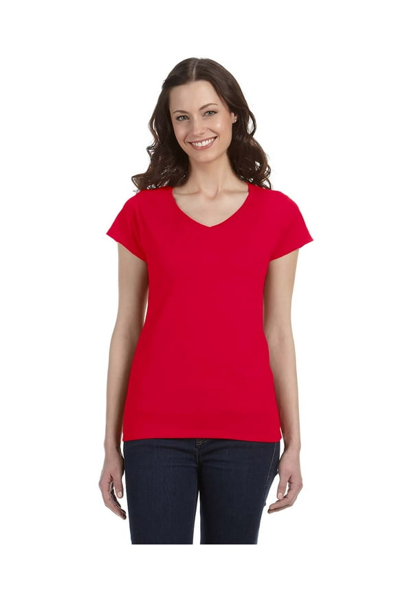 Womens 4.5 oz. SoftStyle Junior Fit V-Neck T-Shirt 5 Pack