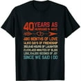 thumbnail image 1 of Womens 40 Years as Husband & Wife 40th Anniversary Gift for Couple T-Shirt Black, 1 of 5
