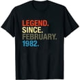 thumbnail image 1 of Womens 40Th Birthday Gifts - Legend Since February 1982 T-Shirt Black 2X-Large, 1 of 5