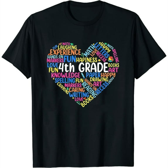 Womens 4Th Grade Teacher Student Squad Shirts, Back To School T-Shirt White 4X-Large