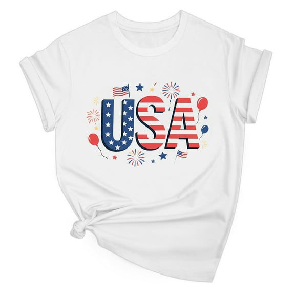 Womens 4Th Of July Summer Tops，American Flag Graphic T-Shirt Round Neck Tees Short Sleeve Tops Independence Day Patriotic T-Shirts Comfort Casual T-Shirt Going Out Beach Holiday Outfits 2025