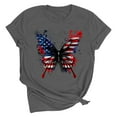 thumbnail image 1 of Womens 4Th Of July Summer Tops for Womens，Summer American Flag Printed T-Shirt Round Neck Tee Short Sleeve Top Retro Dressy Tee Shirts Vacation Beach Party Tunics Blouses 2025 Summer, 1 of 7