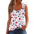 thumbnail image 1 of Womens 4Th Of July Tops, American Flag Tank V Neck Sleeveless Basic Casual Crop Tops Shirts For Women Shirts Tops Red White And Royal Blue Outfits Shirt (M, Light Blue) ZMTing, 1 of 4