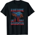 thumbnail image 1 of Womens 4Th Of July Awesome Like My Daughter American Father'S Day T-Shirt Black X-Large, 1 of 5