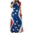 thumbnail image 1 of ZQUUVOU Womens 4Th Of July Dresses Cold Shoulder Tie Dye A-Line Dress With Pockets A-Blue, 1 of 5