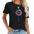 thumbnail image 1 of Womens 4Th Of July Shirt. Peace Sunflower American Freedom USA Flag T-Shirt, 1 of 5