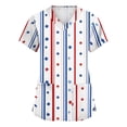 thumbnail image 1 of Womens 4th of July Scrub Tops Loose V Neck USA Flag Print Scrubs Short Sleeve Independence Day Patriotic Scrub Shirts Nursing Uniform Medical Nurse Workwear with Pockets White L, 1 of 5