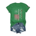 thumbnail image 1 of Womens 4th Of July Shirts Anniversary National Flag Print Short Sleeve Crew Neck Shirts Fourth July Tee Shirts, 1 of 3