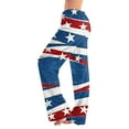 thumbnail image 1 of Womens 4th of July Pajama Pants Patriotic Star and Stripes Print Pj Pants Soft Sleepwear 4th of July Pants, 1 of 6