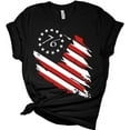 thumbnail image 1 of Womens 4th of July Shirts Land of Liberty American Mama Vibes Tshirts Patriotic Short Sleeve Retro Graphic Tees, 1 of 2