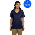 thumbnail image 1 of Womens 5.2 oz. ComfortSoft V-Neck Cotton T-Shirt 5780 (3 PACK), 1 of 2