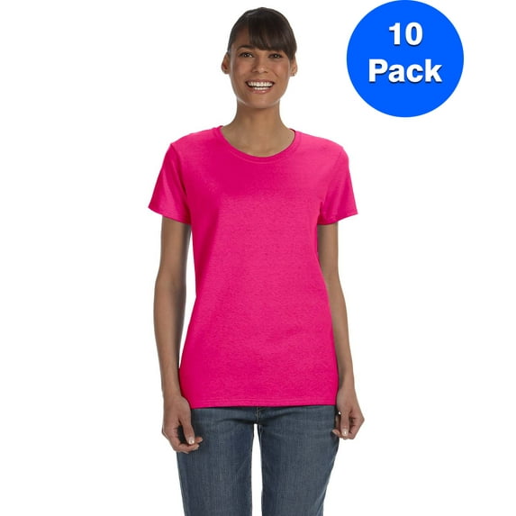 Womens 5.3 oz. Heavy Cotton Missy Fit T-Shirt 10 Pack