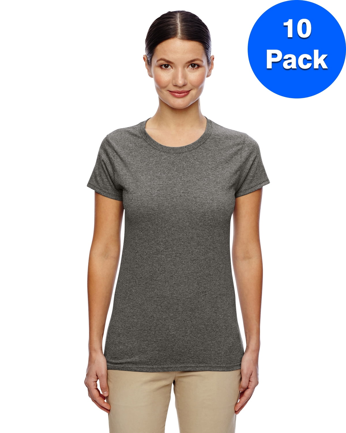 Womens 5.3 oz. Heavy Cotton Missy Fit T-Shirt 10 Pack